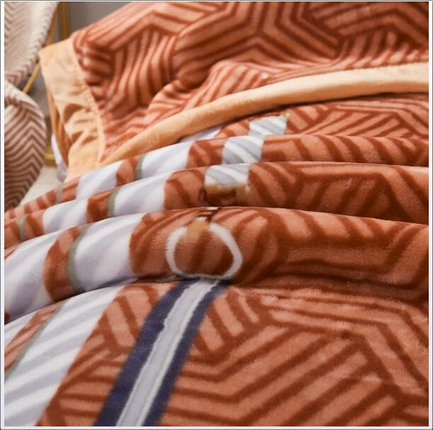 Miniatura 3 de LGYKUMEG Manta de visón coreano, 78.7 x 90.6 in, 9 libras, poliéster, cama tamaño King para invierno, gruesa, cálida, manta Raschel de 2 capas para