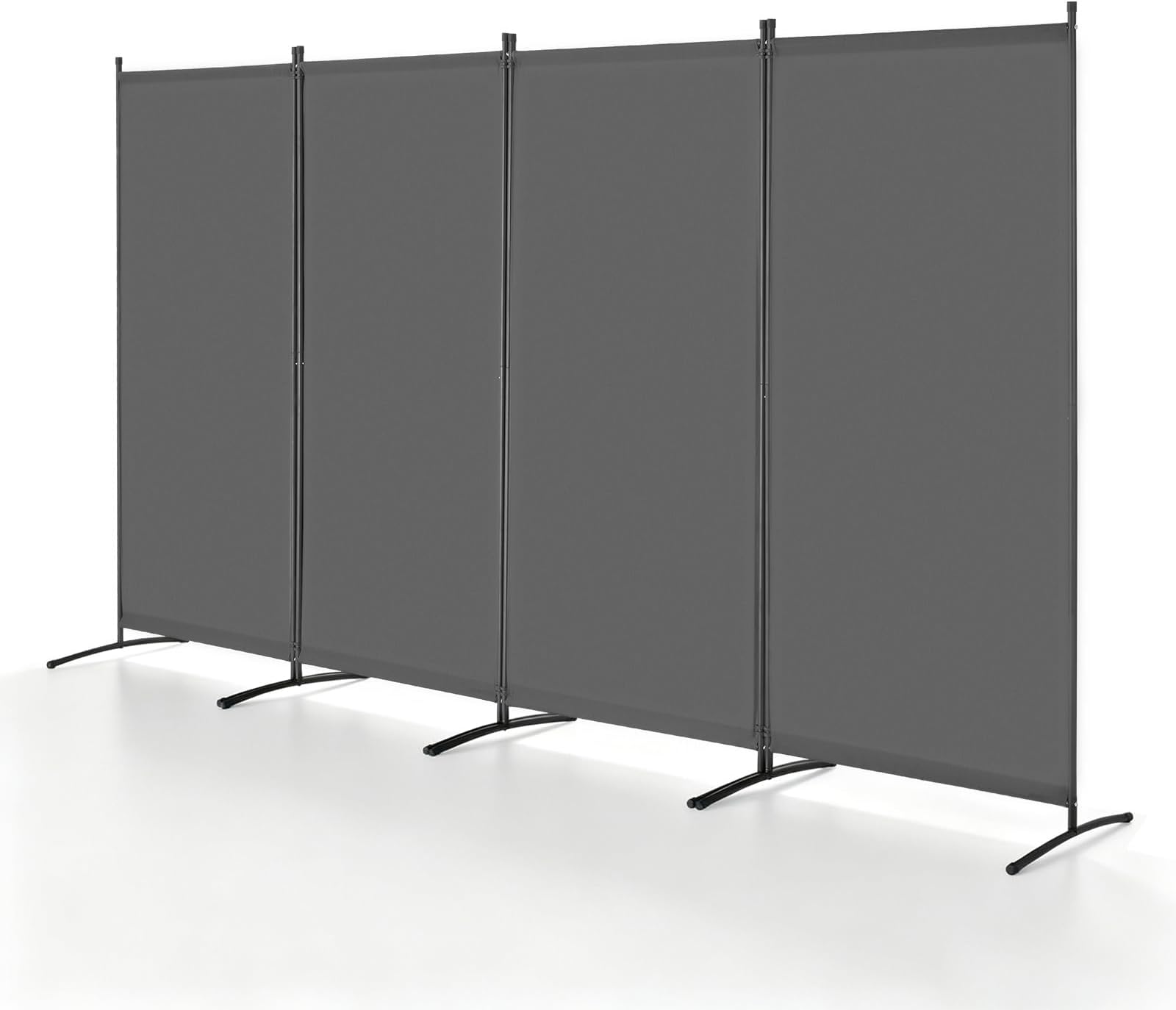 VEVOR Room Divider, 4 Panel Room Divider, 136" W Folding Privacy Screen and Portable Partition Divider for Room Separation, Freestanding Room Partitions for Office, Bedroom, Study, Grey