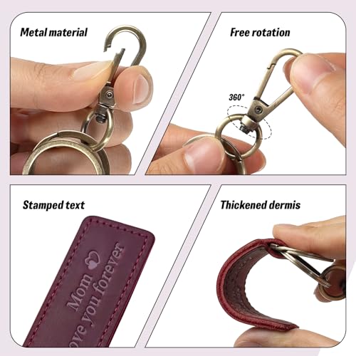 Image of Dad Keychain - Remember I Love You Dad, Leather Keychain for Father from Daughter or Son