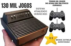 Mini Console Retro Atari Gamer Super 3D Games com 130 mil jogos e 2 Controles