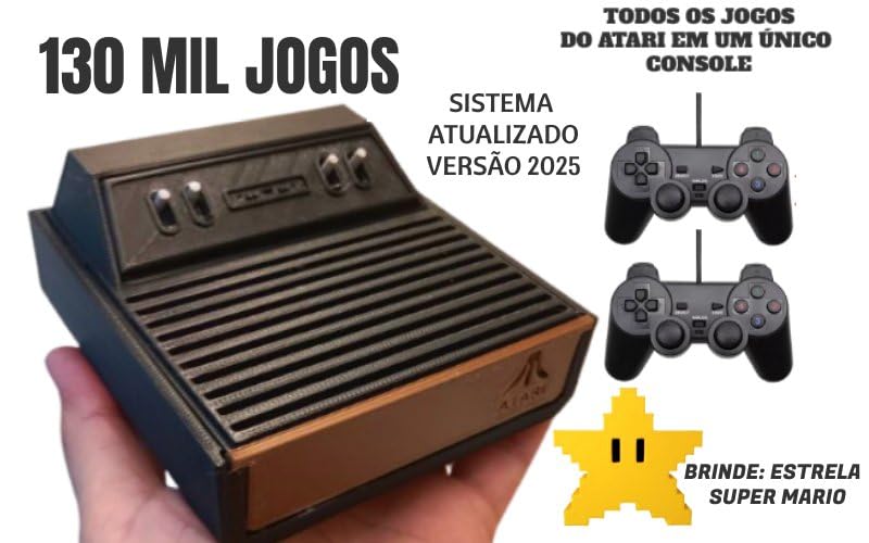 Mini Console Retro Atari Gamer Super 3D Games com 130 mil jogos e...