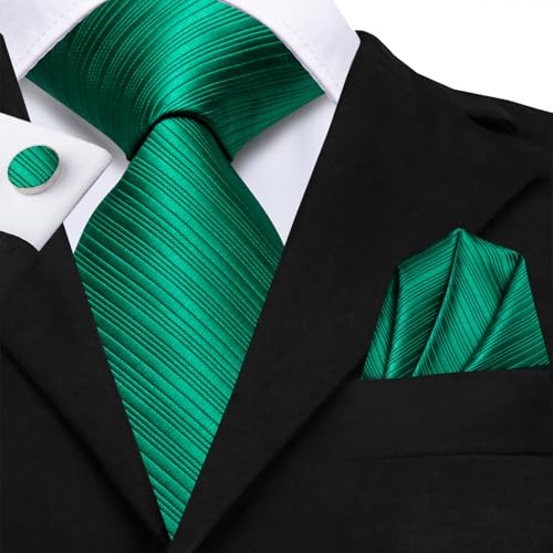 Image of Hi-Tie Men 63inches Tie Set Extra Long Necktie Paisley Tie Pocket Suqare Cufflinks Big and Tall Men Tie