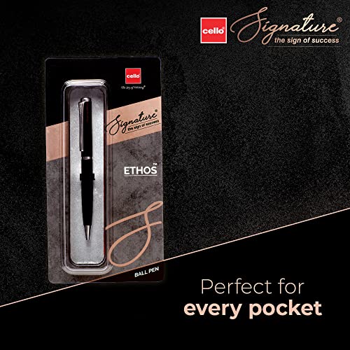 Image of Cello Aspro Mavro Ball Pen (25 Pens Jar - Blue) Signature Ethos Ball Pen