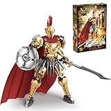 RWSEFK Greek Gods Red Armor Knight Toy Set, Mini Roman Soldier Building Blocks Kits, Acropolis Colosseum Knight Collections, Gifts for Mythology Lovers, 878 Pcs