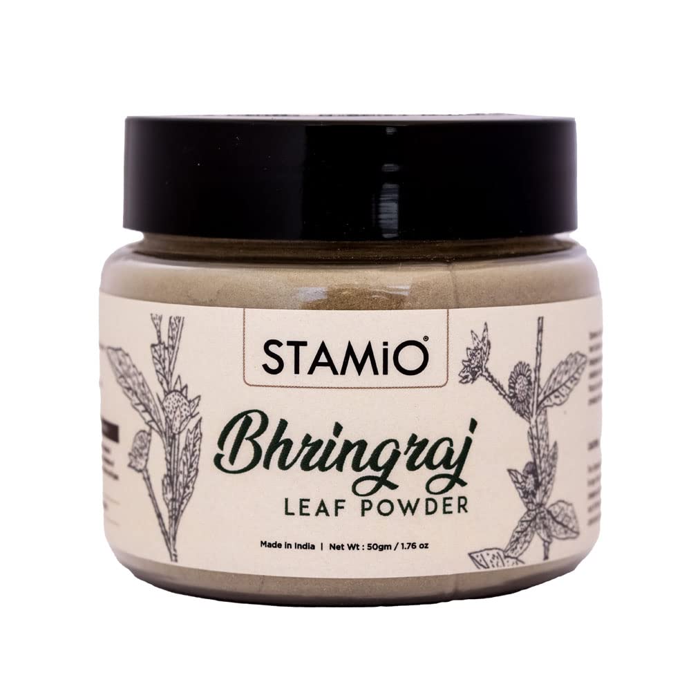 STAMIO Bhringraj Powder 50 gm for Hair Pack, Mask, Scalp Health, Nourihment, Anti-Dandruff | Natural Eclipta alba/False Daisy/Karisalankanni/Gunta galagaraku | In Jar 1.76 oz-image-26