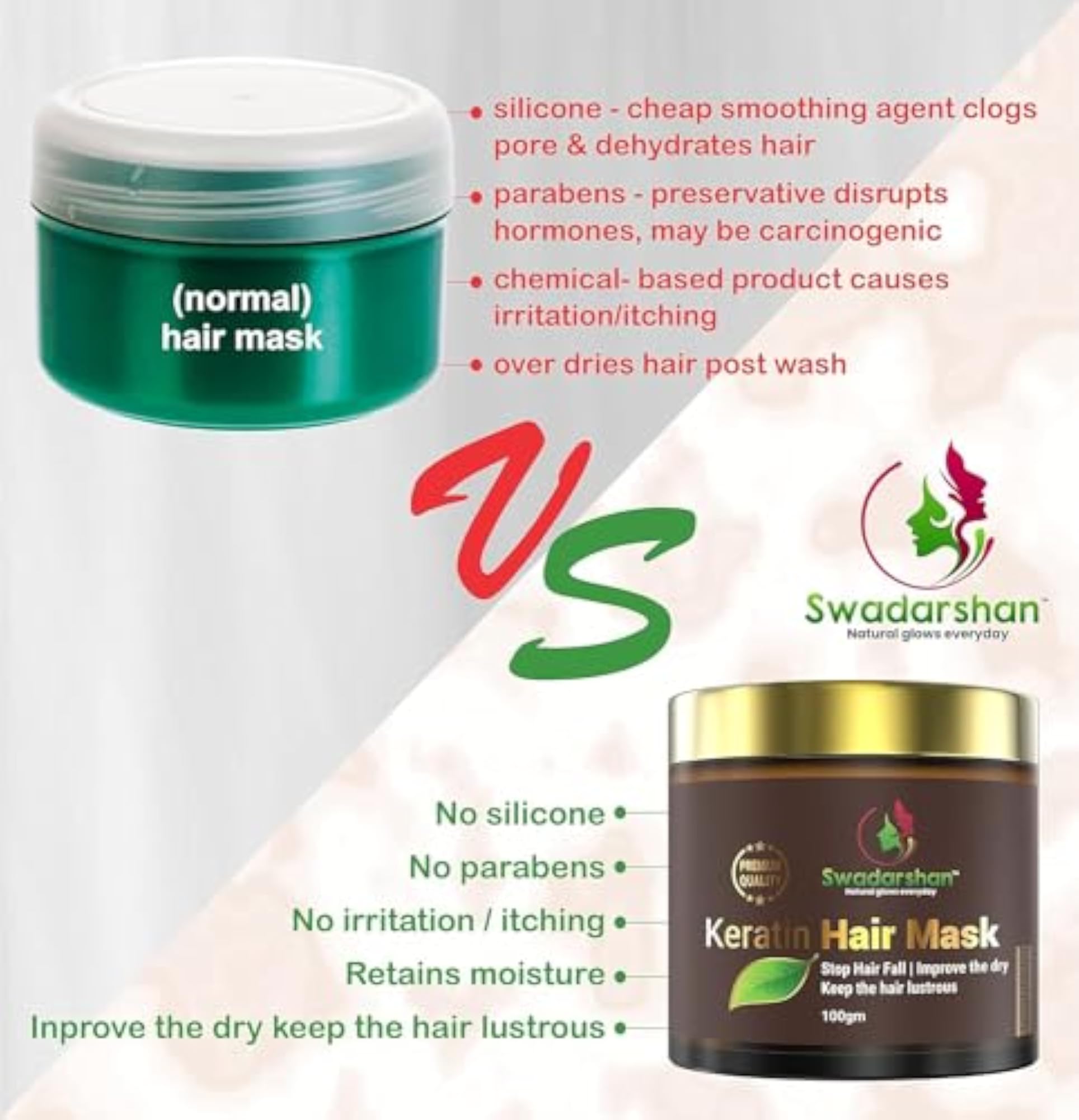 Professional Keratin Hair Mask for Growth & Control