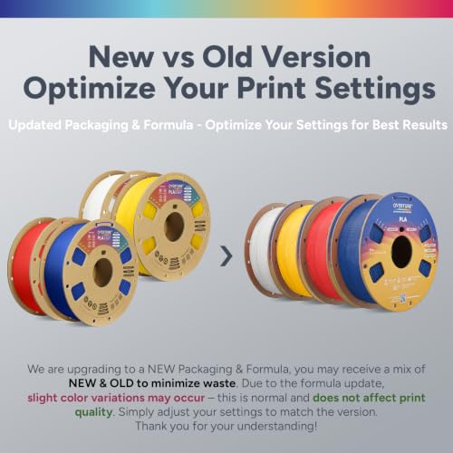 Image of OVERTURE 4KG Bundle High Speed PLA Filament 1.75mm, Neatly Wound 3D Printer Filament 4 Pack 1kg Spool (2.2lbs) Rapid PLA, Fit Most FDM 3D Printers (White+Blue+Red+Yellow)