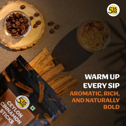 5:15PM Ceylon Cinnamon Sticks Original 100gm | SriLankan Dalchini Cinnamon Stick | World's Finest Ceylon Dalchini Quills | Genuine Source Certified