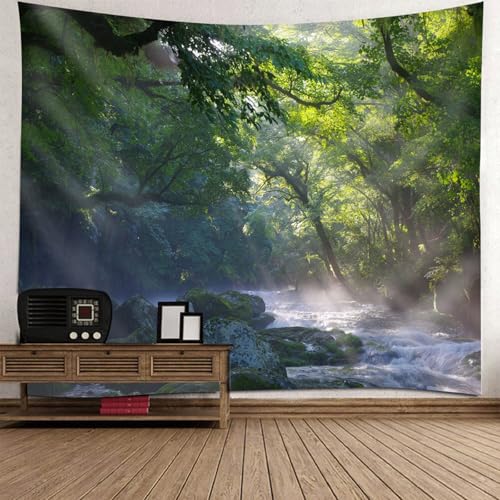 Tenture murale forêt paysage naturel 140x210CM aux finitions soignées pour salon