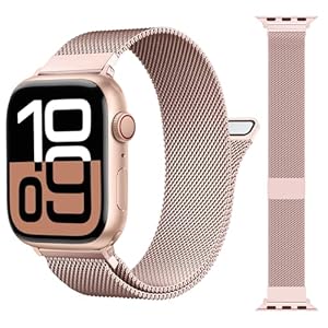 Patented Milanese Loop Compatible with Apple Watch Band 46mm 38mm 40mm 41mm 42mm 44mm 45mm 49mm for Women Men, Magnetic Bands Compatible with iWatch Series 10 9 8 7 6 5 4 3 SE Ultra 2 1