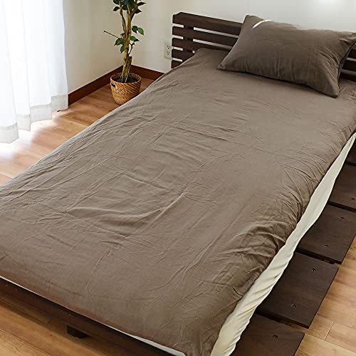 布団カバー 【贅沢2重ガーゼ。ワンランク上のワンタッチシーツ】 国産 ワンタッチシーツ 和晒し 2重ガーゼ シングルロング 105×215cm フィットシーツ 取り付け簡単 日本製 和晒 カバー 綿100% ガーゼ 敷き布団カバー 無地 シングル ほうじ茶 グレーベージュ