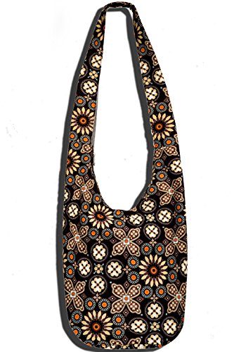 Image of Hippie Crossbody Bag Thai Top Zip Hobo Sling Bag Handmade Hipster Messenger Bag