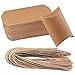 50 Pezzi Scatole a Cuscino Marroni, Scatole Regalo Piccole, Confezione Regalo Cuscino Vintage, Confezione Regalo Piccola Marrone con Corda di Luta per Dolci, Gioielli, Noci, Cioccolato(Marrone)