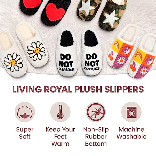 Living Royal Plush Slippers, Cozy Non-Slip Rubber Sole, Soft 100% Polyester, Silly Funny Comfortable Fuzzy Design4