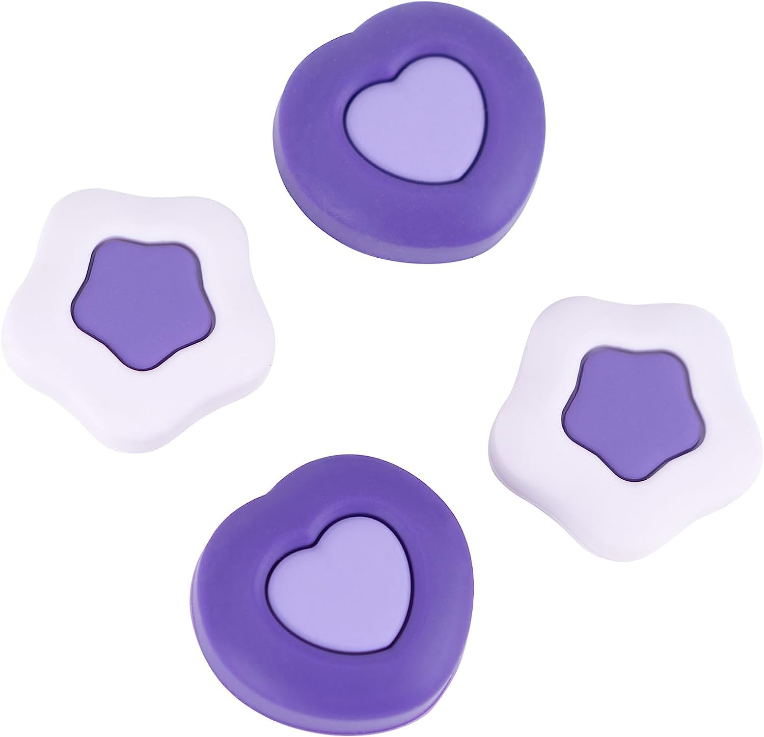 GeekShareCute Silicone Joycon Thumb Grip Caps Kawaii Thumbstick Caps Joystick Cover Compatible with Nintendo Switch/OLED/Switch Lite,2Pairs/4PCS - Cream Heart Dark Version