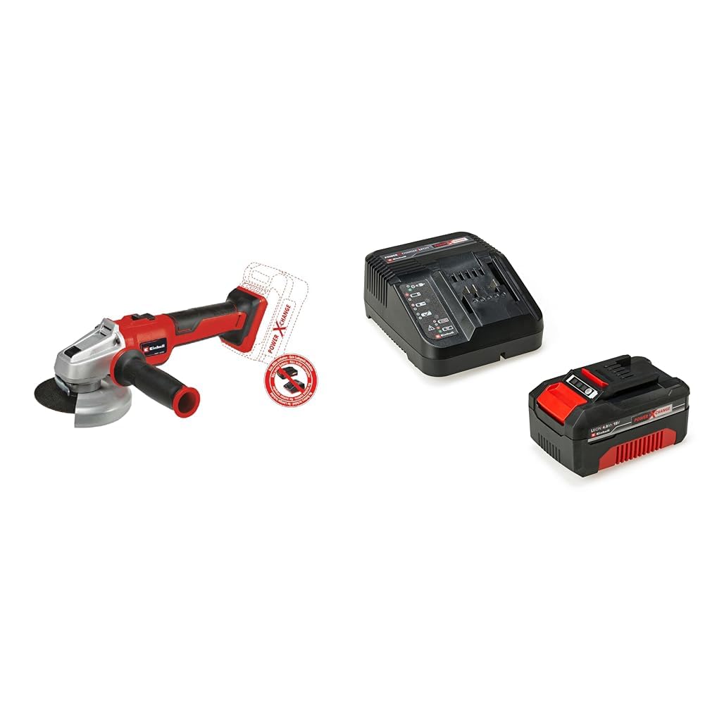 Einhell AXXIO 18/125 Q - Solo, Akülü Avuç Taşlama ve Einhell 18V 4,0 Ah PXC Starter Kit (Başlangıç Seti)