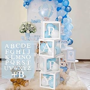 Verjaardagsfeestje Baby Shower Decoraties voor Jongens Meisjes – 4 STUKS Witte Transparante Ballondozen met A – Z…