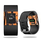 MightySkins Skin Compatible with Fitbit Surge Cover Skins Sticker Watch Orange Camo