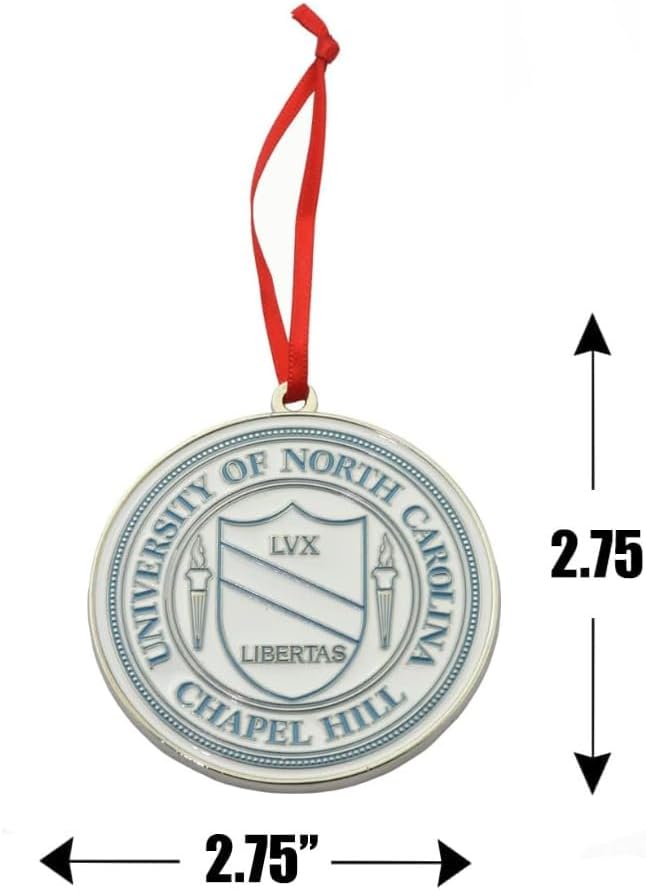 North Carolina Tar Heels University Seal Metal Christmas Ornament - Image 2
