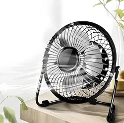 Mini Ventilador De Mesa USB, Portátil E Silencioso, Compacto Em Metal, Rotação 360°, Ideal Para Escritório E Viagens