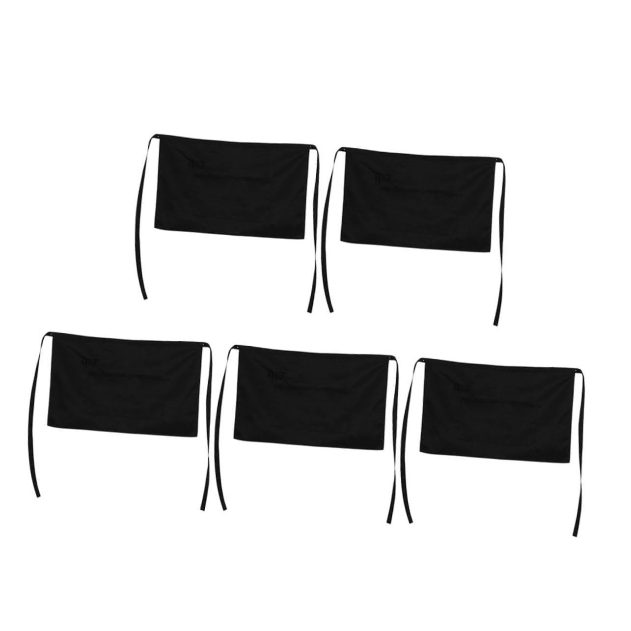 ULTECHNOVO 5piezas Delantal de Servicio Corto de Media Cintura con Bolsillos para Restaurante para Personal de Sala