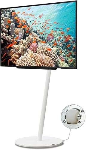 WALL A2 High Type Soporte de TV universal japonés rodante portátil independiente de 24 a 55 pulgadas con ruedas giratorias ocultas Blanco satinado