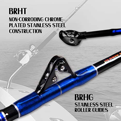 Fiblink FIBLINK Bent Butt Fishing Rod 2-Piece 5'1 Inch Saltwater Trolling Rod Heavy Roller Rod Conventional Boat Offshore Fishing Pole 50-80 Lbs thumb #2