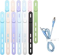 Vista 1 de Correas de silicona para cables, correa elástica para cargar auriculares, cargador de teléfono, cables de computadora, organizadores de cables