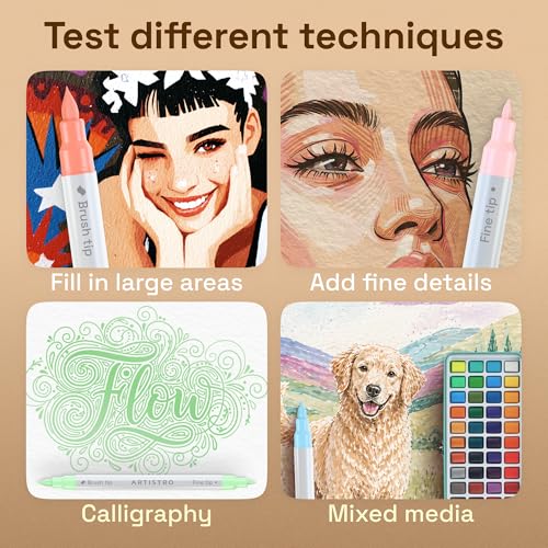 Image of ARTISTRO 36 Pastel Acrylic Paint Markers - Paint Pens for Drawing - For Fabric, Rock, Glass, Wood, Molds - Arts & Crafts Gift for Adults, Teens, Kids, Classroom Must Haves & School Supplies