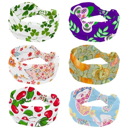 Bandeaux larges pour femme contre la sueur antidérapants motifs citrouille