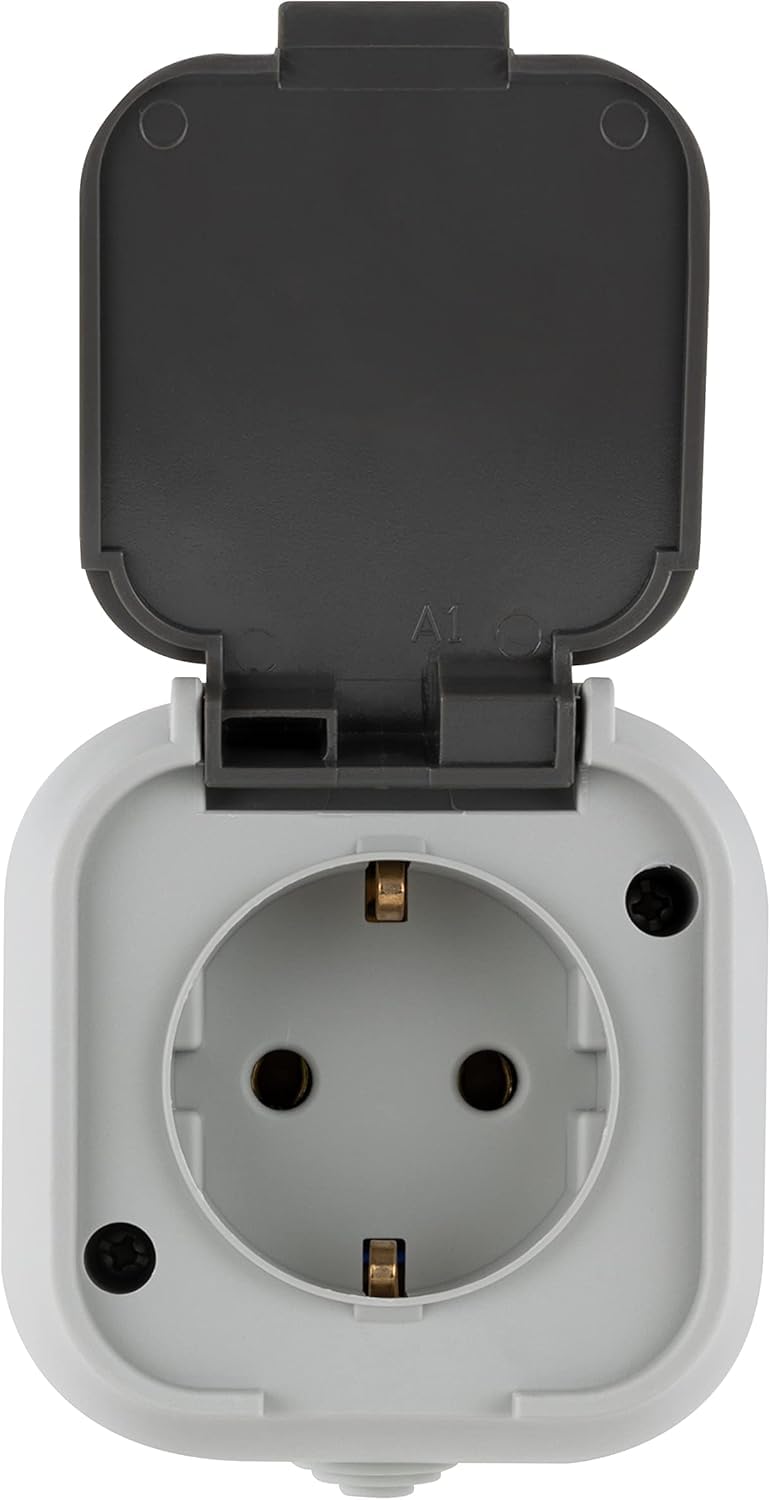 Détecteur de fumée Intelligent X-Sense XS01-M avec Station de Base SBS50 et Norme REV, Prise pour pièces humides, Montage en saillie, Gris