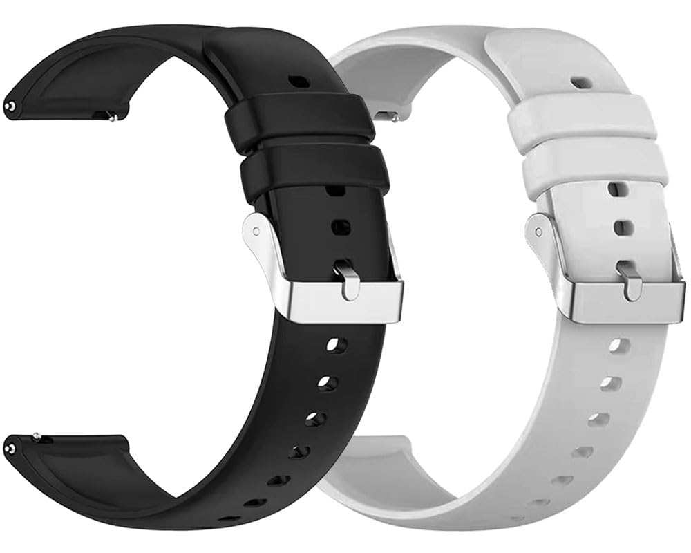 Pack of 2 Silicone Belt Classic Watch Strap Compatible for Maxima Max Pro Coral Lite Smartwatch Band
