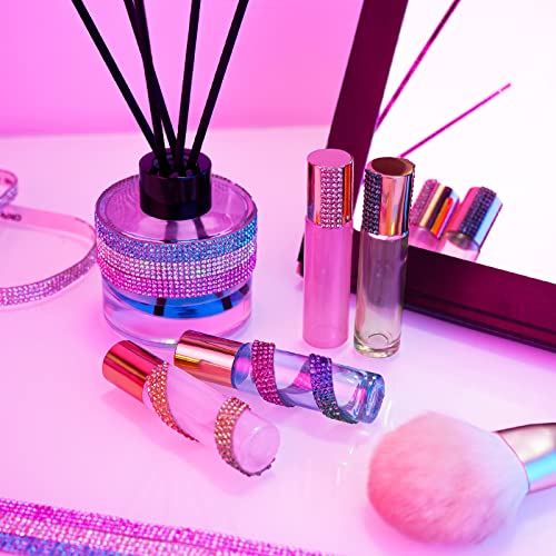 NiArt 12 Rolls Self Adhesive Crystal Rhinestone Diamond Ribbons 0.9cm DIY Decorative Bling Gemstone Arts Crafts Sticker Tape Glitter Shoes Clothes (Assorted Colors)