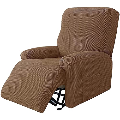 XHDZSW Ruhesessel bezüge, Jacquard Sesselbezug, Rutsch-High Stretch Relaxsessel bezüge, Stretchhusse für Relaxsessel Komplett, (Braun) Cover