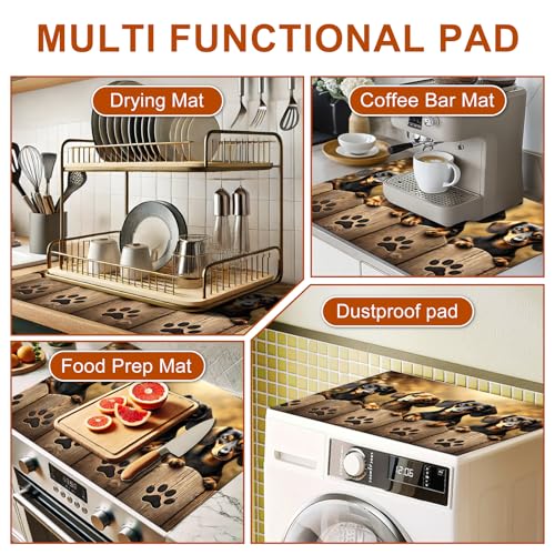 Image of HOMETITUTE Dachshund Dog Stove Cover 28x20 Diatomite Heat Resistant Mat