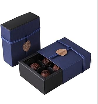 4 Cavity Chocolate Gift Packaging Box Wedding Party Paper Favor Boxes-Set of 10 4 Cavity Blue