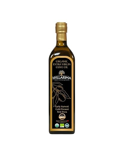 Miniatura 10 de Hyllarima Aceite de oliva virgen extra orgánico, 33.8 onzas líquidas, cosecha temprana, 100% orgánico, primero prensado en frío, cosecha familiar,
