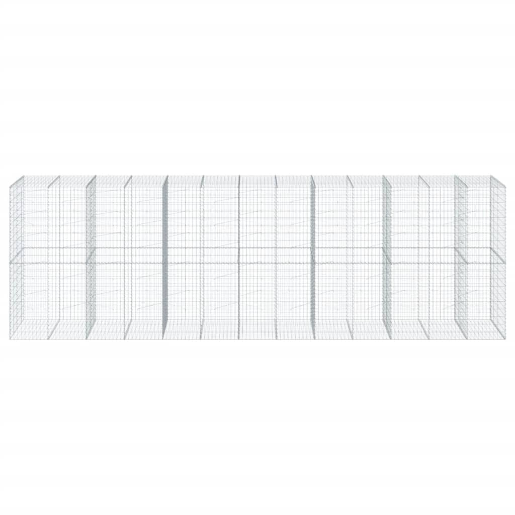 Gavión con tapa, 650 x 100 x 200 cm, cesta de piedra galvanizada | Cesta de alambre resistente para jardín y patio, ideal como protección visual, borde de bancal o pared decorativa de piedra.
