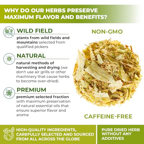 Image of 1.8 oz. Linden Tea Loose Leaf Te De Tilo Dried Linden Blossom Herb (Tilia Cordata) - 50g Tea Herbal Lipa Tila