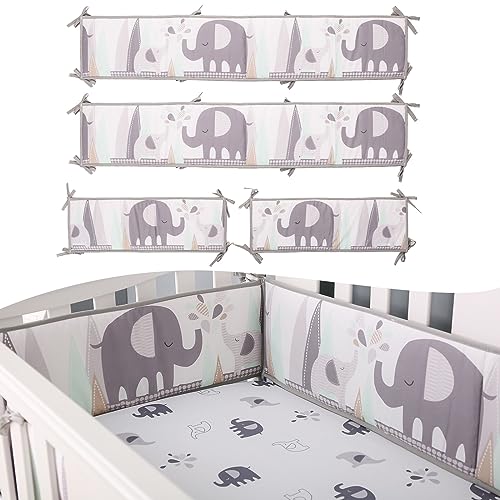 Image of Baby Padded Cushioned Liners Crib Anticollision Pads, Mesh 4 Insides Breathable Cushioned Pads for Boys Girls (P-63)