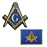 Cute-Patch Freemason Masonic Square and Compass Embroidered Iron on Patch Milspec SWAT Badge