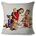 VJRQM Juego de 2, Dibujos Animados Christian Jesus y niños Funda de Almohada de Lino 18"x 18 decoración Funda de cojín para Coche sofá hogar Funda de Almohada Fundas de Almohada, 8