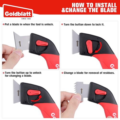 Goldblatt Caulk Remover Tool, Grout Removal Tool, Caulking Tool, Silicone Caulking Tool Kit, Sealant Finishing Tools for Sink Joint Bathroom Kitchen Floor - Image 4