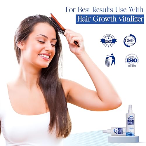 Image of VCare Hair Growth Vitalizer for Men & Women, Oil-Free Hair Serum, Reduces Hair Fall, Boosts Hair Growth, Nourishes Scalp, Non-Sticky Formula, 2 x 100ml, Hair Care Essential for All Hair Types