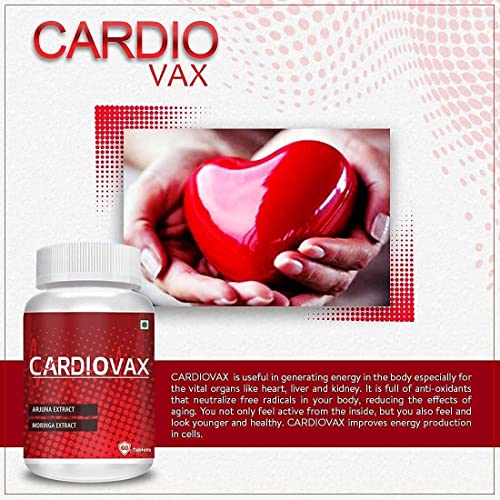 Image of Vokin Biotech Natural Cardiovax with Arjuna Extract & Moringa Extract (60 Tablets) With Cold Pressed Flaxseed Oil | Omega 3 6 9 (90 Softgel Capsules) pack Of 2