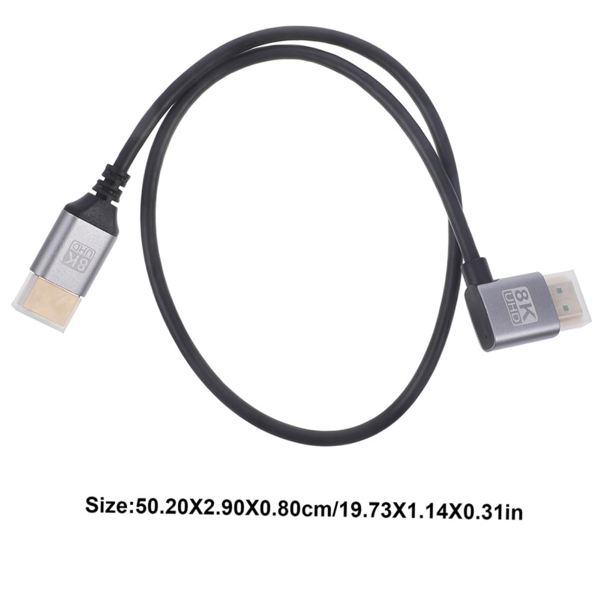 Abaodam Sturdy Aluminum Alloy 8k Right Angled Male to Male Video Cord Tv Adapter for Home Theater