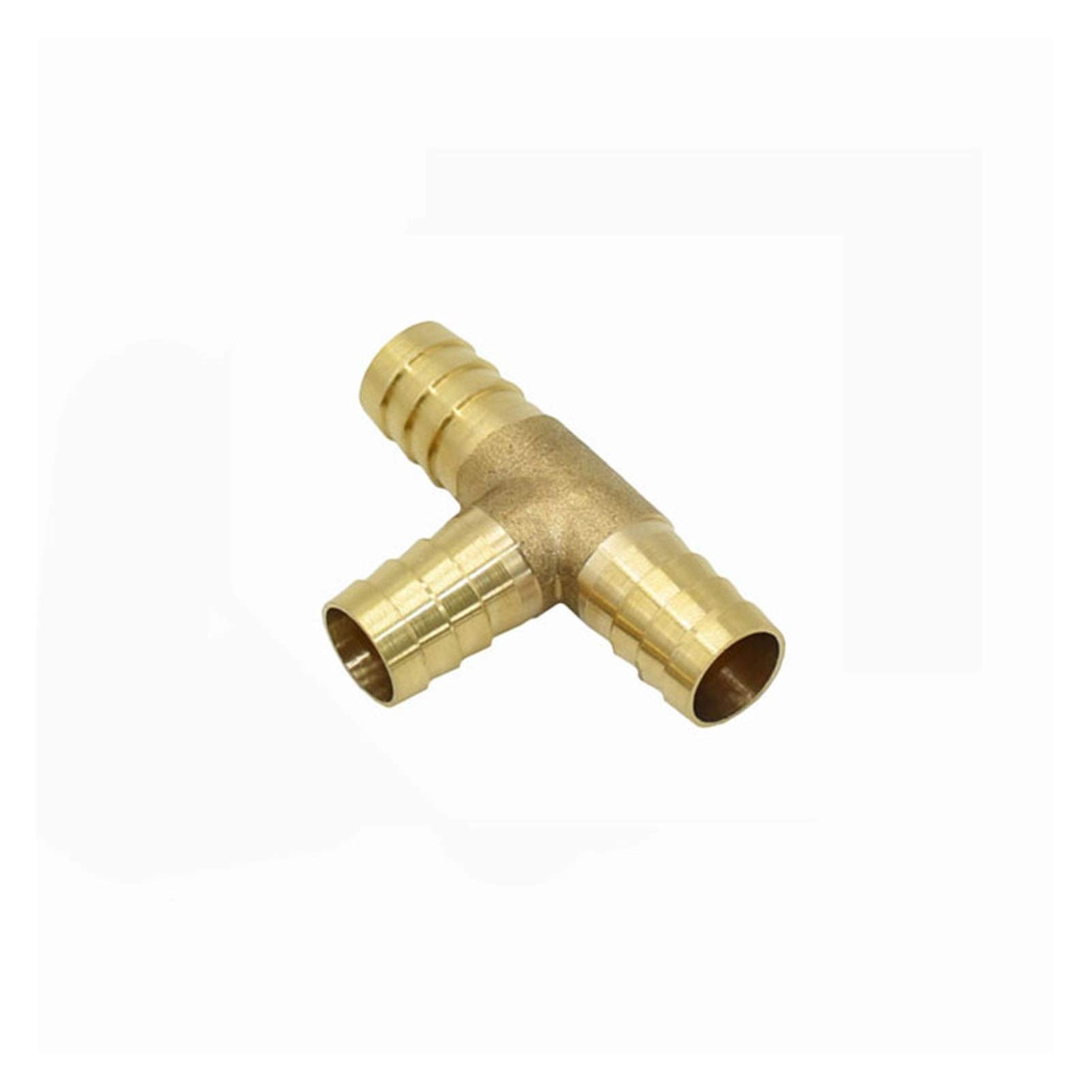 Manguera de jardín Conexión rápida En forma de T 8 mm 10 mm 14 mm 16 mm Latón Barb conector en forma de T separador de agua del aire Tubería de gas Tubería rápida Conector Instalación de tuberías 50Pc