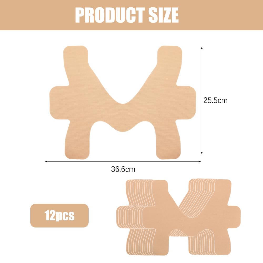 12 Stück Kinesio Tapes Vorgeschnittenes Bandage Fußgelenk Precut Kinesiologie Tape Sport Knöchel Muskeltape Physio Tape für Sportler zum Schutz der Knöchel (Beige)