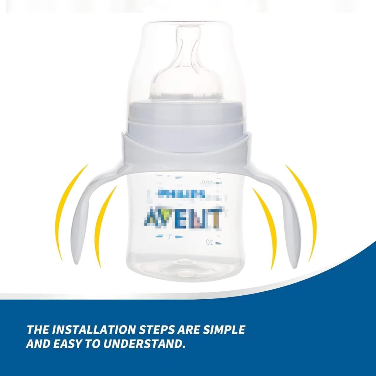 Baby Bottle Handles Compatible with Philips Avent Anti-Colic and AirFree Vent Baby Bottles, Compatible Avent Bottle Holder, 6 Count