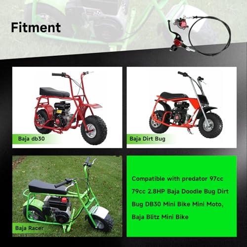 image for XIKOBY Upgraded Mini Bike Hydraulic Disc Brake Kit Compatible with Baj